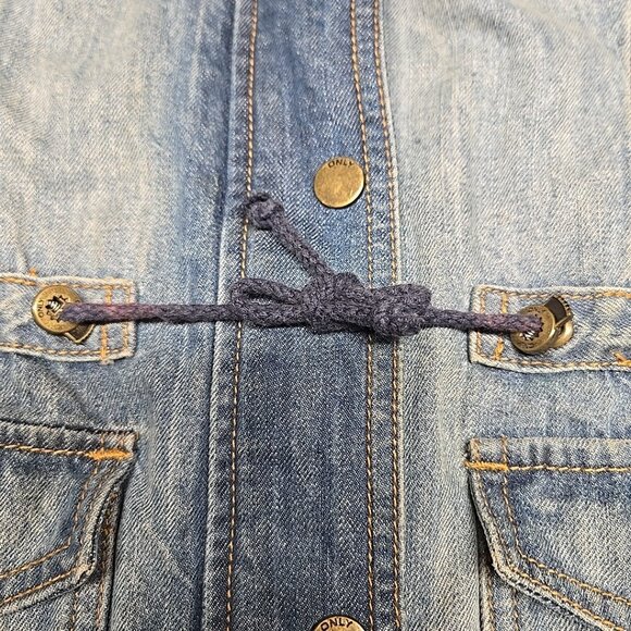 ONLY Women’s Denim Hooded Jacket Medium Wash Casual Utility Style M - Picture 5 of 10